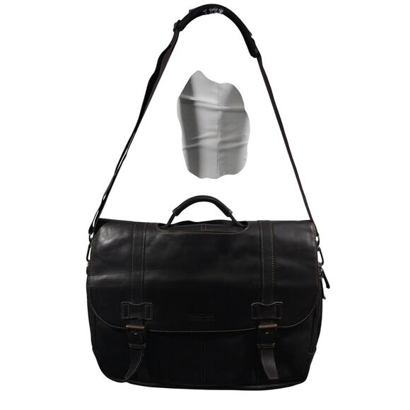 KENNETH COLE REACTION! ESPRESSO BROWN GENUINE LEATHER LAPTOP, BRIEFCASE, BAG! - Picture 2 of 13